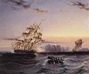 A U.S Frigate attacking a French Privateer James Edward Buttersworth